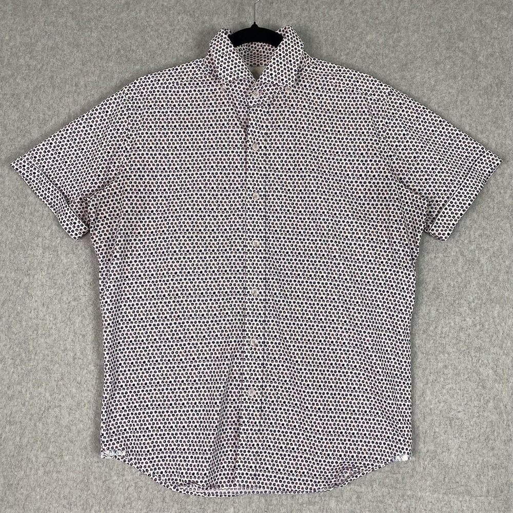 Robert Graham Shirt Mens M Multicolor Floral All Over Print Short‎ Sleeve Button